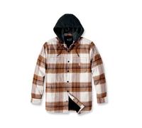 Carhartt Rugged Flex Relaxed Fit Flannel Fleece Lined Hooded Shirt Jac Carhartt Brown Xxl