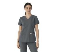 Carhartt Scrubs C12113 Women's Force® Modern Fit V-Neck Top, Pewter, M