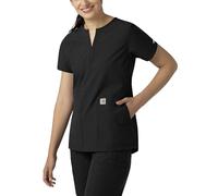 Carhartt Women's Notch Neck Tunic Scrub Top, Black, L