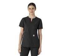 Carhartt Scrubs C12213 Women's Force® Modern Fit Notch Neck Tunic Top, Black, XS