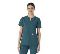 Carhartt Scrubs C12213 Women's Force® Modern Fit Notch Neck Tunic Top, Caribbean Blue, L