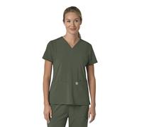 Carhartt Scrubs C13210 Women's Force® Cross-Flex Modern Fit Flex Panel, Olive, M