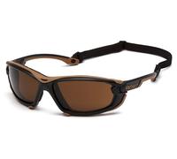 Carhartt Toccoa Safety Glasses, Black/Tan Frame, Gray H2MAX Anti-Fog Lens