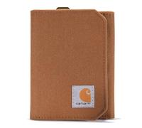 Carhartt Trifold Wallet, Durable for Men, Available in Leather and Canvas Styles, Nylon Duck Brown, One Size US