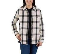 Carhartt Twill Plaid Loose Fit Long Sleeve Shirt Beige L Woman