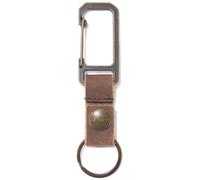 Carhartt Unisex Adult Durable Metal Key Keeper Belt Loop Key Ring Holder with Self-Locking Metal Gate Clip for Car/Home Keys Saddle Leather (Brown)