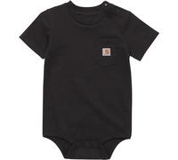 Carhartt Unisex Baby Bodysuit with Short Sleeves and Pocket, Caviar Black, 6 Months