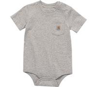 Carhartt unisex-baby Short-Sleeve Pocket Bodysuit, Heather Grey, 9M