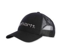 Carhartt Men's Canvas Mesh-Back Logo Graphic Cap, Black, OS