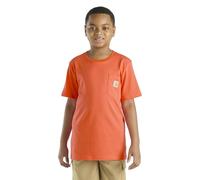 Carhartt Unisex Children's Short-Sleeved Pocket T-Shirt with Pockets, Medium Orange, 10-12
