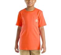 Carhartt Unisex Children's Short-Sleeved Pocket T-Shirt with Pockets, Medium Orange, 10-12