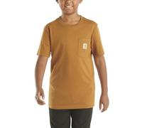 Carhartt Unisex Kid's Short Sleeve Pocket T Tee Shirt, Classic Carhartt Brown, 10-12