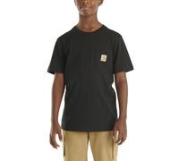 Carhartt Unisex Kids Short Sleeve T-Shirt with Pocket, Black, 4T, Black, 4 Years