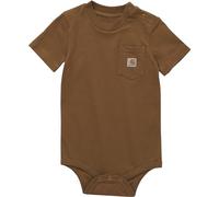 Carhartt Plain Baby Short Sleeve Bodysuit Pocket T-Shirt One-Piece Short Sleeve Bodysuit Pocket T-Shirt One-Piece, brown, 6 Months