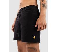Carhartt WIP Mens Carhartt WIP Chase Logo-Embroidered Swimming Trunks Black / Gold 2XL