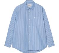 Carhartt WIP - Cotton poplin shirt - L/S Keene Shirt Keene Stripe Curacao for Men - Size L - Blue Blue L