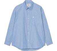 Carhartt WIP - Cotton poplin shirt - L/S Keene Shirt Keene Stripe Curacao for Men - Size M - Blue Blue M