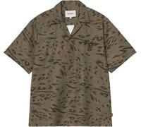 Carhartt WIP - Cotton Tencel shirt - S/S Travon Shirt Duck Feather Print Cypress Black for Men - Size L - Khaki Khaki L