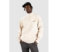 Carhartt WIP Mens Relaxed Fit Half Zip American Script Sweatshirt - Colour: MOOXX Moonbeam - Size: Large Large