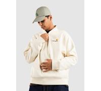 Carhartt WIP Mens Relaxed Fit Quarter Zip American Script Sweatshirt - Colour: 05XX Natural - Size: Large