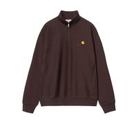 CARHARTT WIP Half Zip American Script Sweatshirt, Palisander Brown (UK, Alpha, L, Regular, Regular, Palisander)