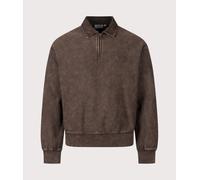 Carhartt WIP Mens Boxy Loose Fit Lambert Polo Neck Sweatshirt - Colour: 47FQ Tobacco Moon Wash - Size: Small
