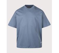 Carhartt WIP Mens Boxy Loose Fit Link Script T-Shirt - Colour: 3PPXX Velvet Blue/White - Size: Large