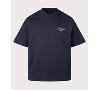 Carhartt WIP Mens Boxy Loose Fit Signature Script T-Shirt - Colour: 3Z6XX Dark Navy/WIP Dusty H - Size: Large