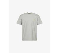 Carhartt WIP Mens Carhartt WIP Chase Logo-Embroidered Cotton T-Shirt Grey Heather / Gold L