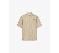 Carhartt WIP Mens Carhartt WIP Postal Zip-Up Cotton-Blend Shirt Iroko / Black L