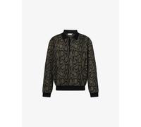 Carhartt WIP Mens Carhartt WIP Snake-Print Long-Sleeve Cotton-Knit Polo Top Snake Camo Jacquard Leaf 2XL