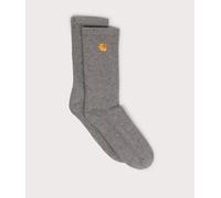 Men's Carhartt WIP Chase Socks - Grey Heather/Gold - Size: 11/11.5/12/12.5/9/9.5/10/10.5