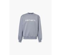 Carhartt Wip Mens Dove Grey / Wax Brand-embroidery Crew-neck Relaxed-fit Cotton-jersey Sweatshirt L