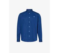 Carhartt Wip Mens Elder White Madison Brand-embroidered Cotton-twill Shirt S