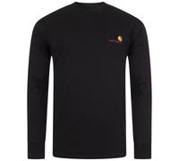Carhartt WIP Mens Loose Fit American Script Long Sleeve T-Shirt - Colour: 8900 Black - Size: Medium