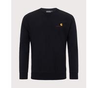 Carhartt WIP Men's Sweatshirt – American Script, Relaxed Fit – Black L