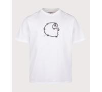 Carhartt WIP Mens Relaxed Fit Barbwire C T-Shirt - Colour: 02XX White - Size: Small