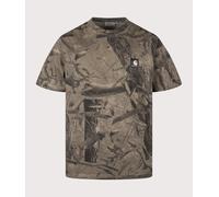 Carhartt WIP Mens Loose Fit Feather Tree T-Shirt - Colour: 3ZQGD Khaki/Shungite Camo Feather Tree - Size: Large