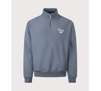 Carhartt WIP Mens Relaxed Fit Longhand Half Zip Sweatshirt - Colour: 3Q5XX Cozy Blue/White - Size: Large