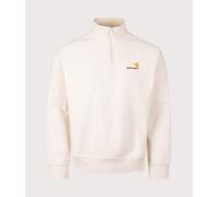 Carhartt WIP Mens Relaxed Fit Quarter Zip American Script Sweatshirt - Colour: 05XX Natural - Size: XL