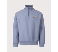 Carhartt WIP Mens Loose Fit Quarter Zip American Script Sweatshirt - Colour: 3RHXX Shady Blue - Size: Medium