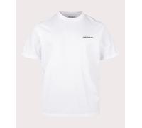 Carhartt Men's T-Shirt WIP Script Embroidery Logo Crew Neck Relaxed Fit White/Black 100% Cotton L