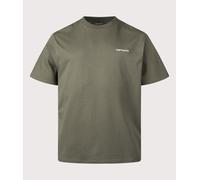 Carhartt WIP Mens Relaxed Fit Script Embroidery T-Shirt - Colour: 3LUXX Leaf/White - Size: Medium