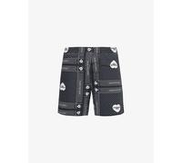 Carhartt Wip Mens Print / Black Heart Bandana Graphic-print Cotton Shorts L