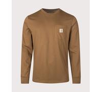 Carhartt WIP Mens Regular Fit Long Sleeve Pocket T-Shirt - Colour: 3TGXX WIP H Brown - Size: Medium