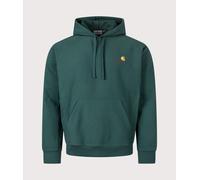 Carhartt WIP Mens Relaxed Fit American Script Hoodie - Colour: 05AXX Dark Fir - Size: Medium