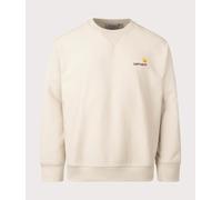Carhartt WIP Mens Relaxed Fit American Script Sweatshirt - Colour: 2LPXX Fleur De Sel - Size: Large