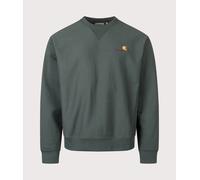 Carhartt WIP Mens Relaxed Fit American Script Sweatshirt - Colour: 3GHXX Kale Green - Size: Medium