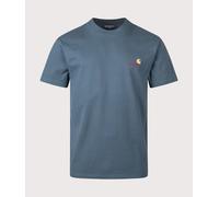 Carhartt WIP Mens Relaxed Fit American Script T-Shirt - Colour: 3GBXX Office Blue - Size: Large