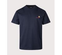 Carhartt WIP Mens Relaxed Fit American Script T-Shirt - Colour: J0XX Deep Night - Size: Large Large